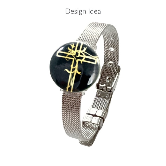 Snap Charm Standard Size Set of 3 Cross and Faith Snaps 20mm (3/4" Diameter) - Picture 4 of 4